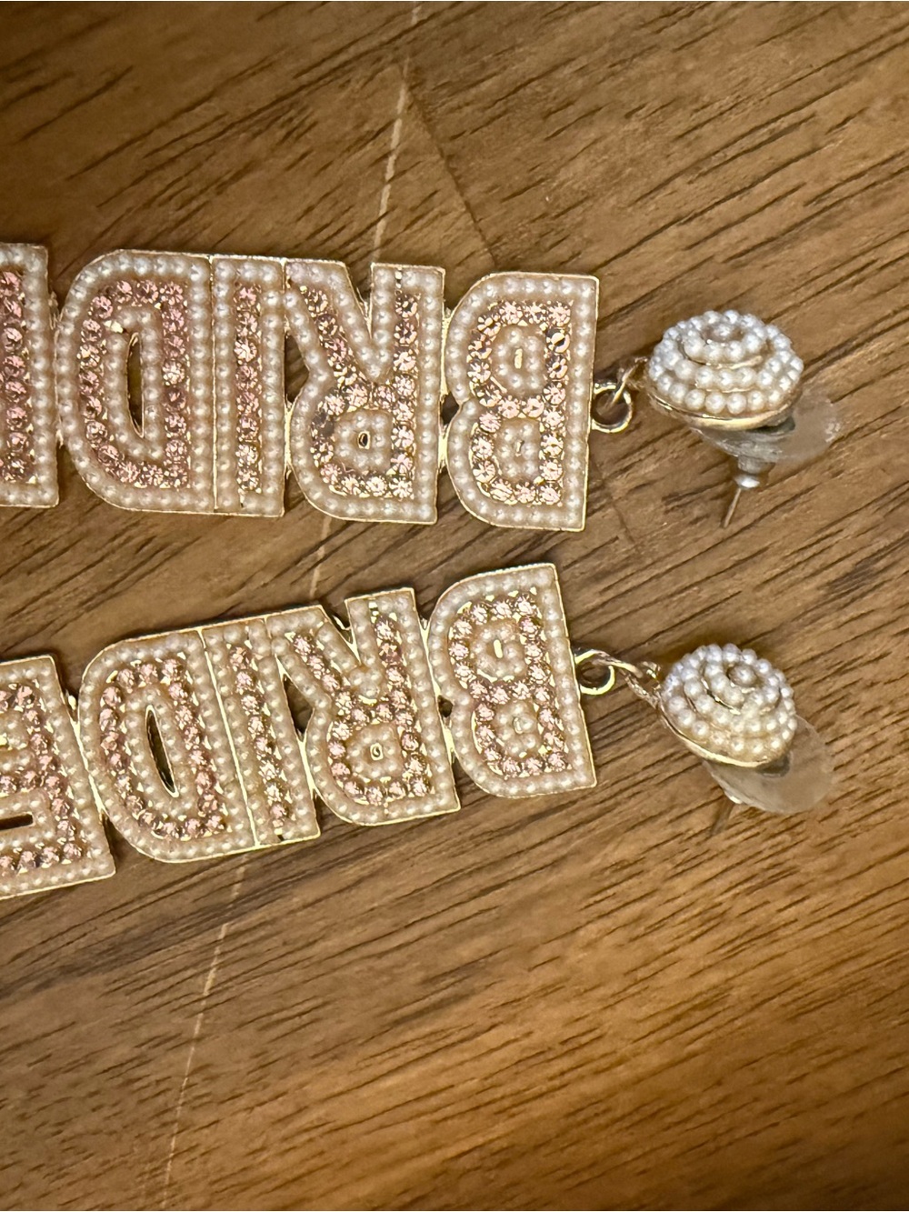 Bride Statement Earrings in Pearl & Blush